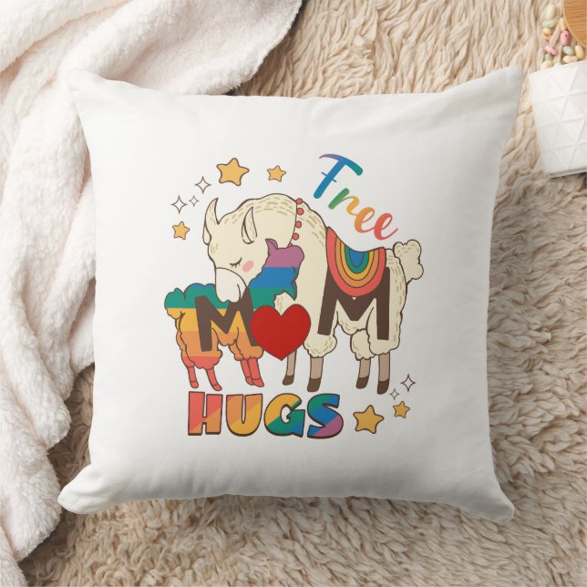 Free Mum Hugs – Rainbow Sheep LGBTQ Pride Hug Cushion (Blanket)