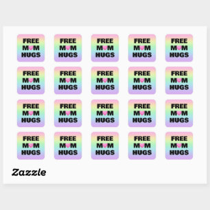 Free Mum Hugs Rainbow Stickers