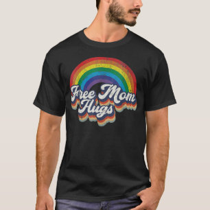 Free Mum Hugs Tshirt Rainbow Heart LGBT Pride Mont