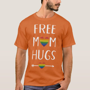 Free mum hugs with rainbow flag heart for pride mo T-Shirt