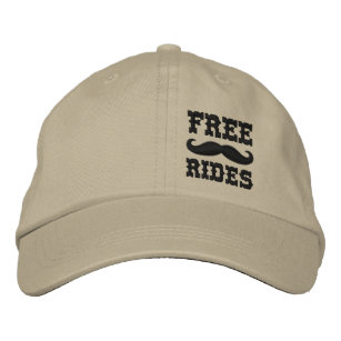 FREE MUSTACHE RIDES EMBROIDERED HAT
