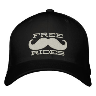 FREE MUSTACHE RIDES EMBROIDERED HAT