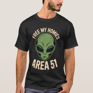 Free My Homies Area 51 Funny Alien UFO Boys Kids M T-Shirt