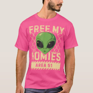 Free My Homies Area 51 Funny Alien Ufo Boys Kids M T-Shirt