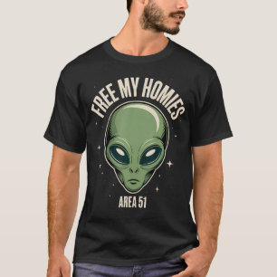 Free My Homies Area 51 Funny Alien Ufo Boys Kids M T-Shirt