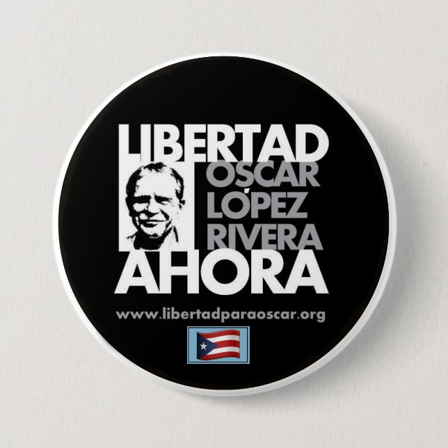 Free Oscar Lopez Rivera 7.5 Cm Round Badge (Front)