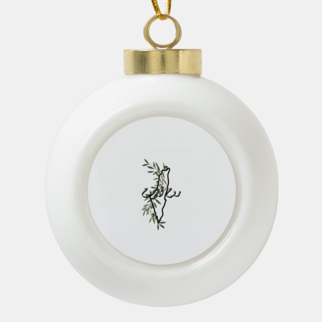free palestine روح الروح ceramic ball christmas ornament (Front)