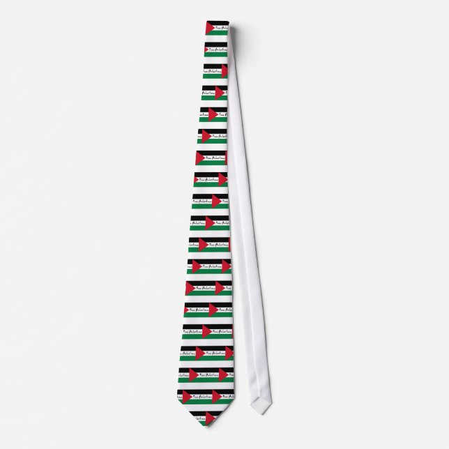 Free Palestine - فلسطين علم  - Palestinian Flag Tie (Front)