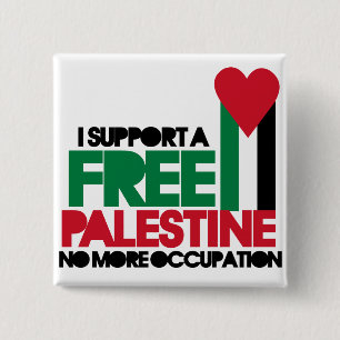 Free Palestine 15 Cm Square Badge