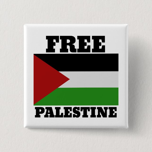 Free palestine 15 cm square badge (Front)