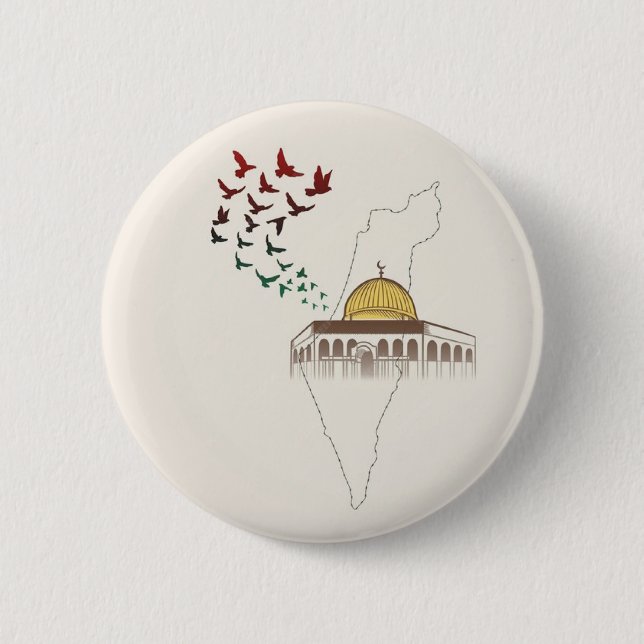 FREE PALESTINE 6 CM ROUND BADGE (Front)