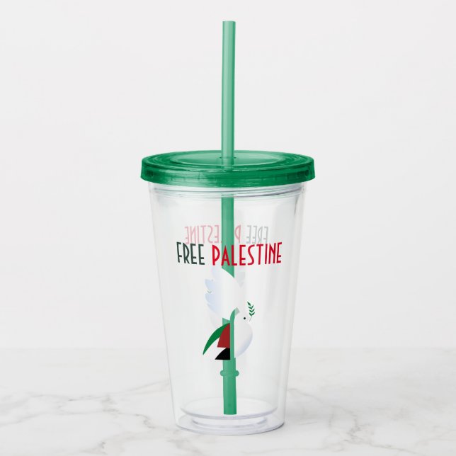 Free Palestine Acrylic Tumbler (Front)
