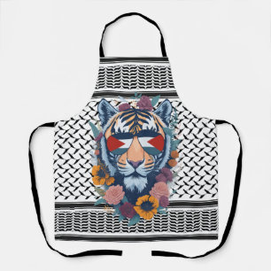 Free Palestine ARABIC WITH MAP tiger  Apron