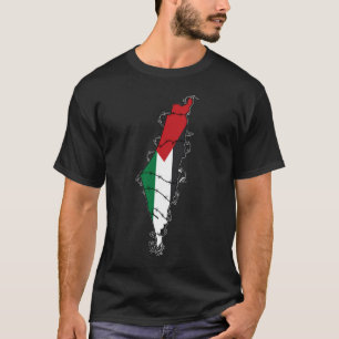 Free Palestine Barbed Wire Map Palestinian Freedom T-Shirt