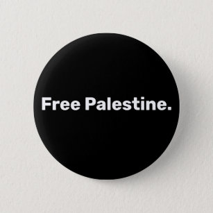 Free Palestine basic simple text supporting Gaza  6 Cm Round Badge