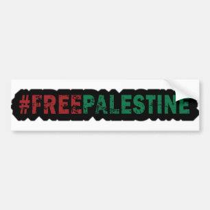 Free Palestine Black Bumper Sticker