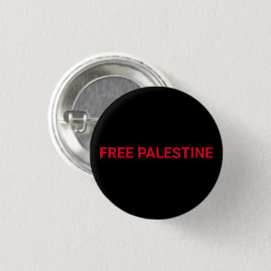 Free Palestine black red custom text minimalist 3 Cm Round Badge