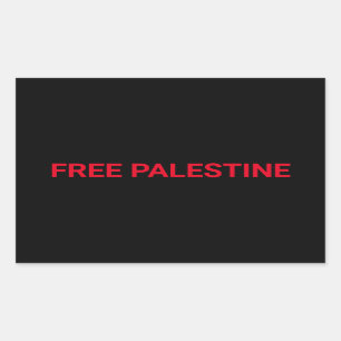 Free Palestine black red custom text minimalist Rectangular Sticker
