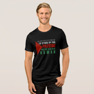 FREE PALESTINE black t-shirt for man Tri-Blend Shirt