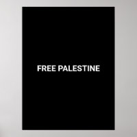 Free Palestine black white custom text minimalist