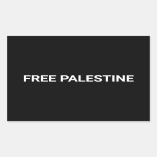 Free Palestine black white custom text minimalist Rectangular Sticker