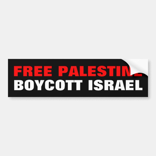 FREE PALESTINE BOYCOTT ISRAEL bumpersticker Bumper Sticker (Front)