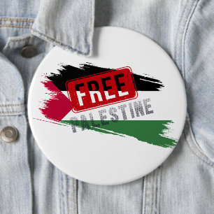 free palestine brush flag 6 cm round badge