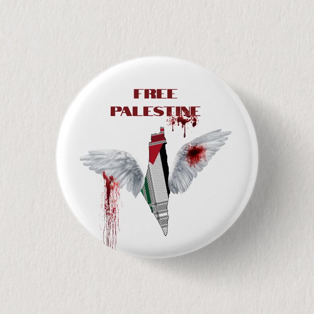 Free Palestine Button - Palestine Pin (Front)