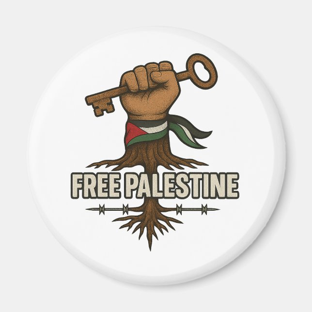 Free Palestine Button – Power & Solidarity Magnet (Front)