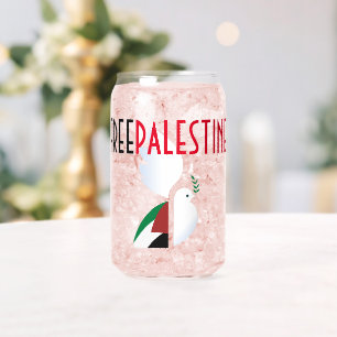 Free Palestine Can Glass