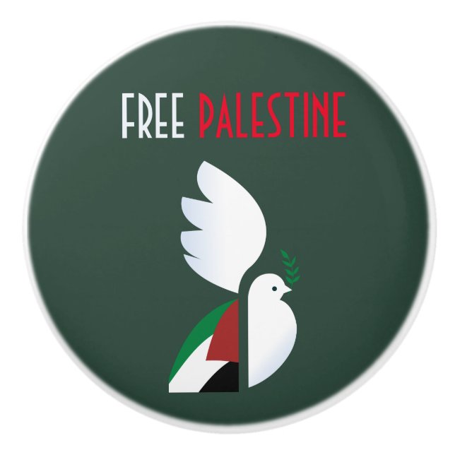 Free Palestine Ceramic Drawer Knob – Solidarity  (Front)