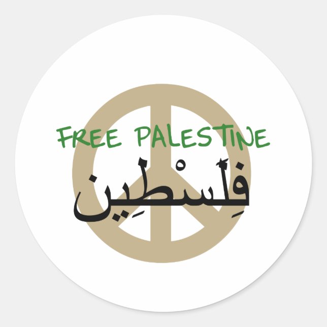 Free Palestine Classic Round Sticker (Front)