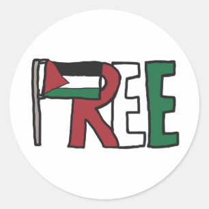 Free Palestine Classic Round Sticker