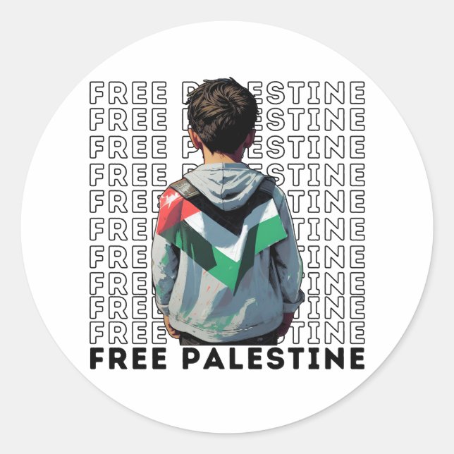 FREE PALESTINE  CLASSIC ROUND STICKER (Front)
