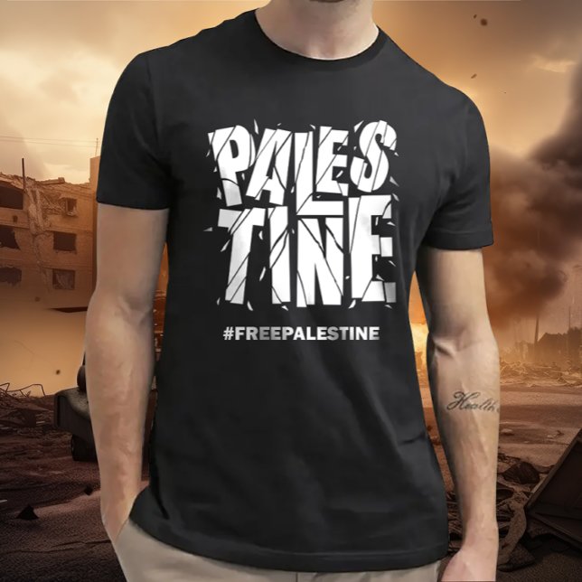 Free Palestine cracked typography  T-Shirt (Creator Uploaded)