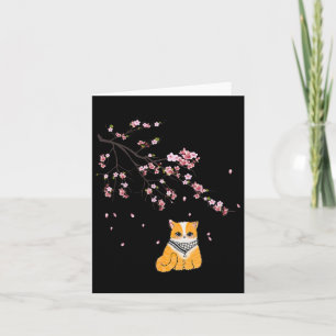 Free Palestine Cute Cat Cherry Blossom Sakura Flow Card