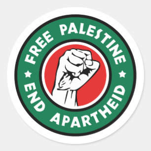 Free Palestine End Apartheid Classic Round Sticker