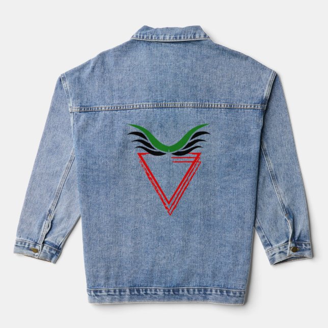 Free Palestine End Apartheid Flag Denim Jacket (Back)
