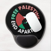 Free Palestine End Apartheid Flag Fist Black Gel Mouse Mat (Left Side)
