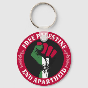 Free Palestine End Apartheid II Key Ring