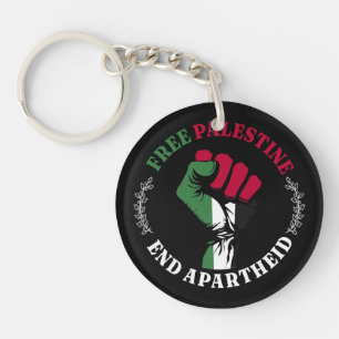 Free Palestine End Apartheid III Key Ring