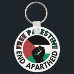 Free Palestine End Apartheid Palestine Flag Key Ring<br><div class="desc">Free Palestine End Apartheid white background 
 revolutionary fist
 Palestinian Flag of palestine
 Green Black White Red Palestine flag 
 End Apartheid Israel 
 Join the movement to save Palestinians from Israeli war of aggression 
 Boycott Israel Stop buying Israeli goods
 Middle East conflict</div>