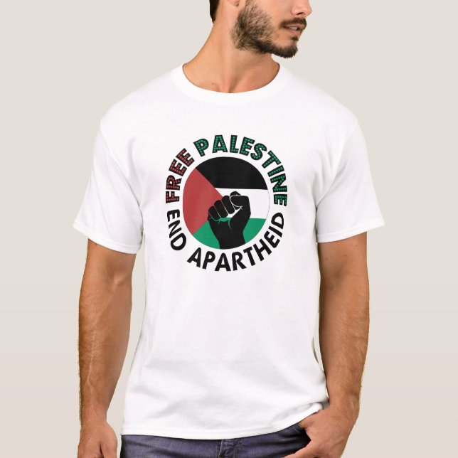 Free Palestine End Apartheid Palestine Flag T-Shirt (Front)