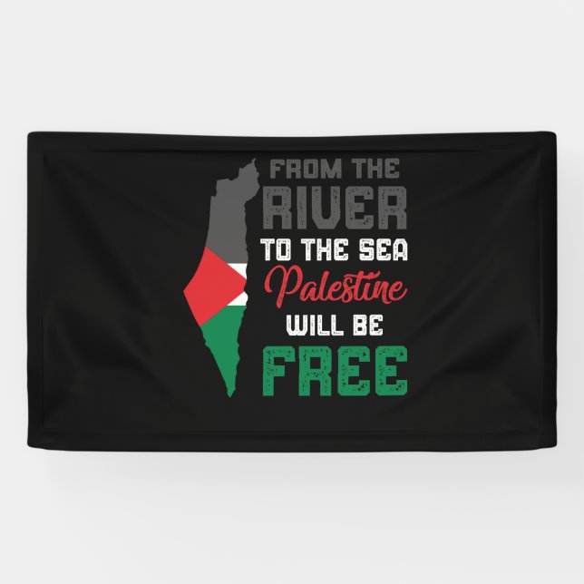 Free Palestine End Israeli Occupation Flag Banner (Horizontal)