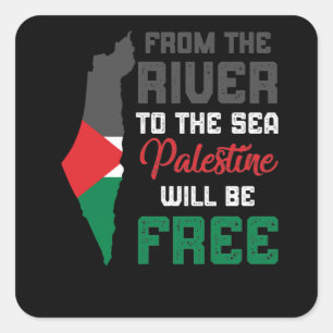 Free Palestine End Israeli Occupation Flag Square Sticker