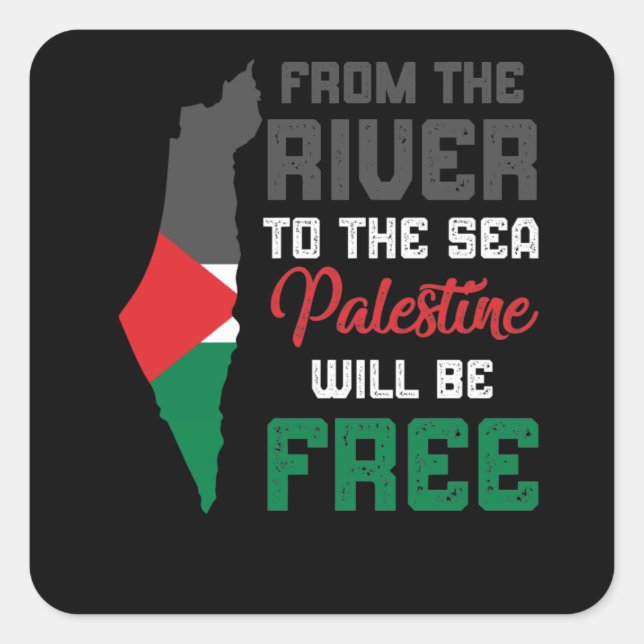 Free Palestine End Israeli Occupation Flag Square Sticker (Front)