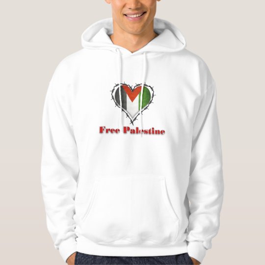 Free Palestine Flag Barbed Wire Mens Hoodie