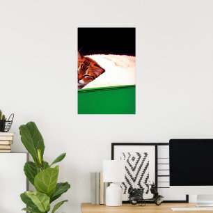 FREE PALESTINE Flag Cat Poster