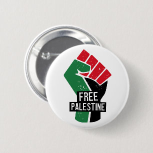 Free Palestine flag fist 6 Cm Round Badge