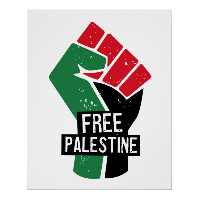 Free Palestine flag fist Poster (Front)